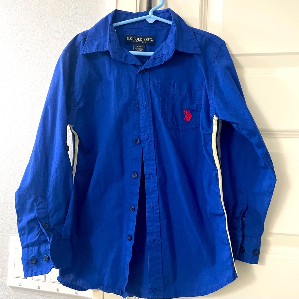 U.S. Pollo Assn. boys blue shirt small.(8)